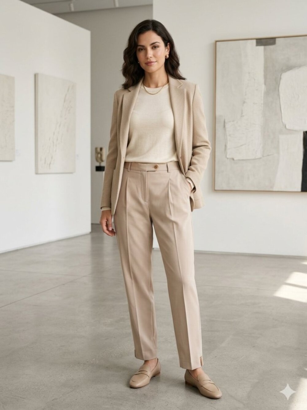 NWT Armani Collezioni Tailored Pleated Trousers Beige Tan Italy Size 42 (US 6)
